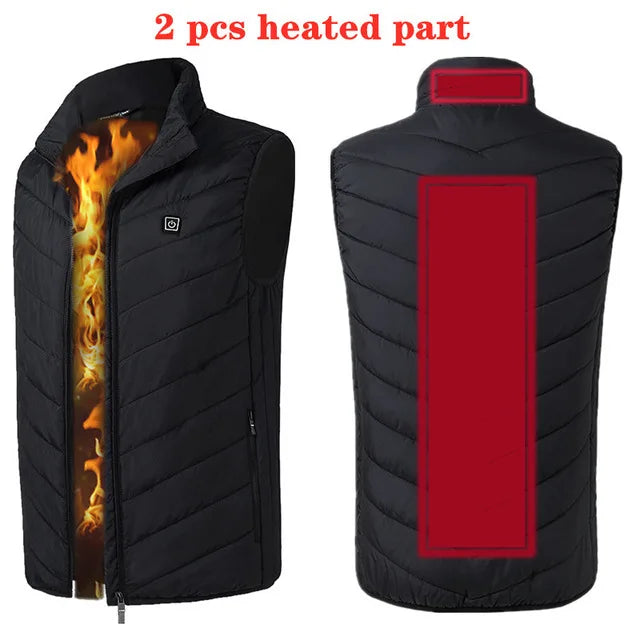 Men's USB Heated Vest | Thick Non-Woven Jacket for Winter Sports Hiking 5XL