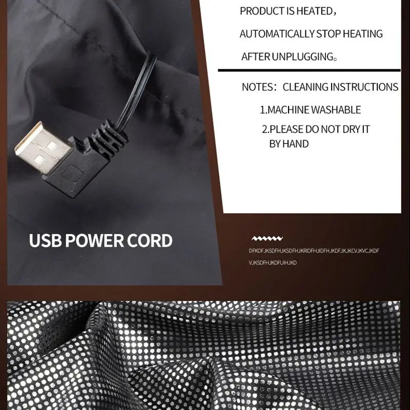 Heated Vest Jacket | 9 Zones Graphene Heating | USB Power Delivery for Camping