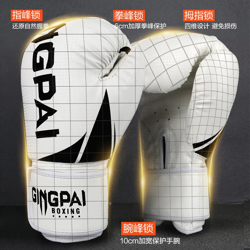 Boxing Gloves | Leather MMA Muay Thai Mitts for Adults | 6-12 OZ Sizes