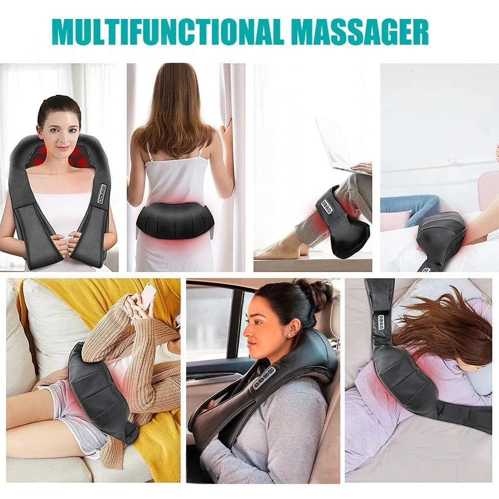 Shiatsu Neck and Shoulder Massager | Deep Kneading Electric Pillow with Infrared Heat