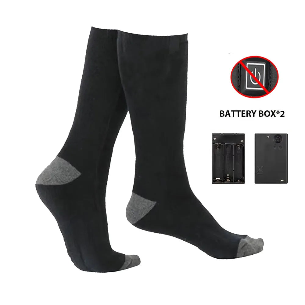 Heated Socks | Electric Thermal Foot Warmers for Men and Women, Cotton, Adjustable Temperature