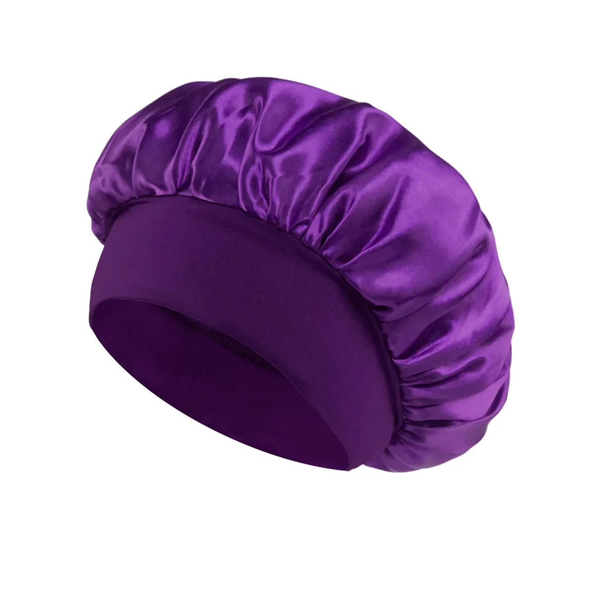 Women Satin Hair Bonnet | Solid Silk Sleeping Hat with Wide Brim and Soft Elastic Band