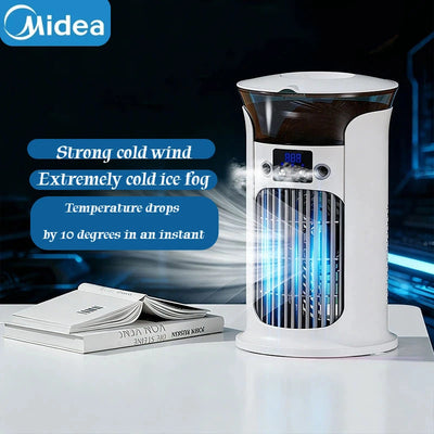 Mini Portable USB Air Conditioner Fan | Humidifier with Water Mist and Night Lamp