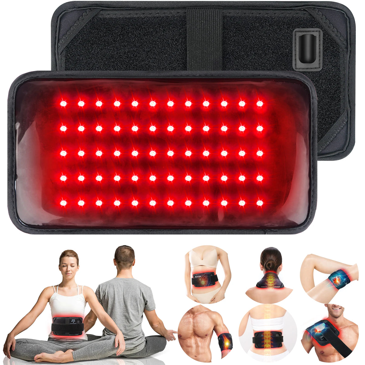 LED Infrared Heating Massage Belt | Non-Woven Lumbar Support for Muscle Relief