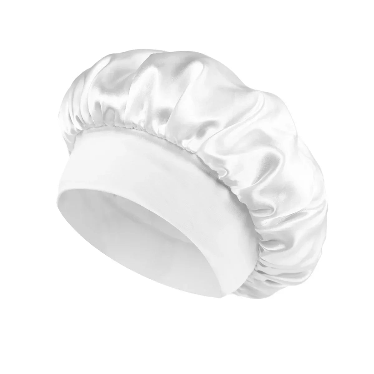 Women Satin Hair Bonnet | Solid Silk Sleeping Hat with Wide Brim and Soft Elastic Band