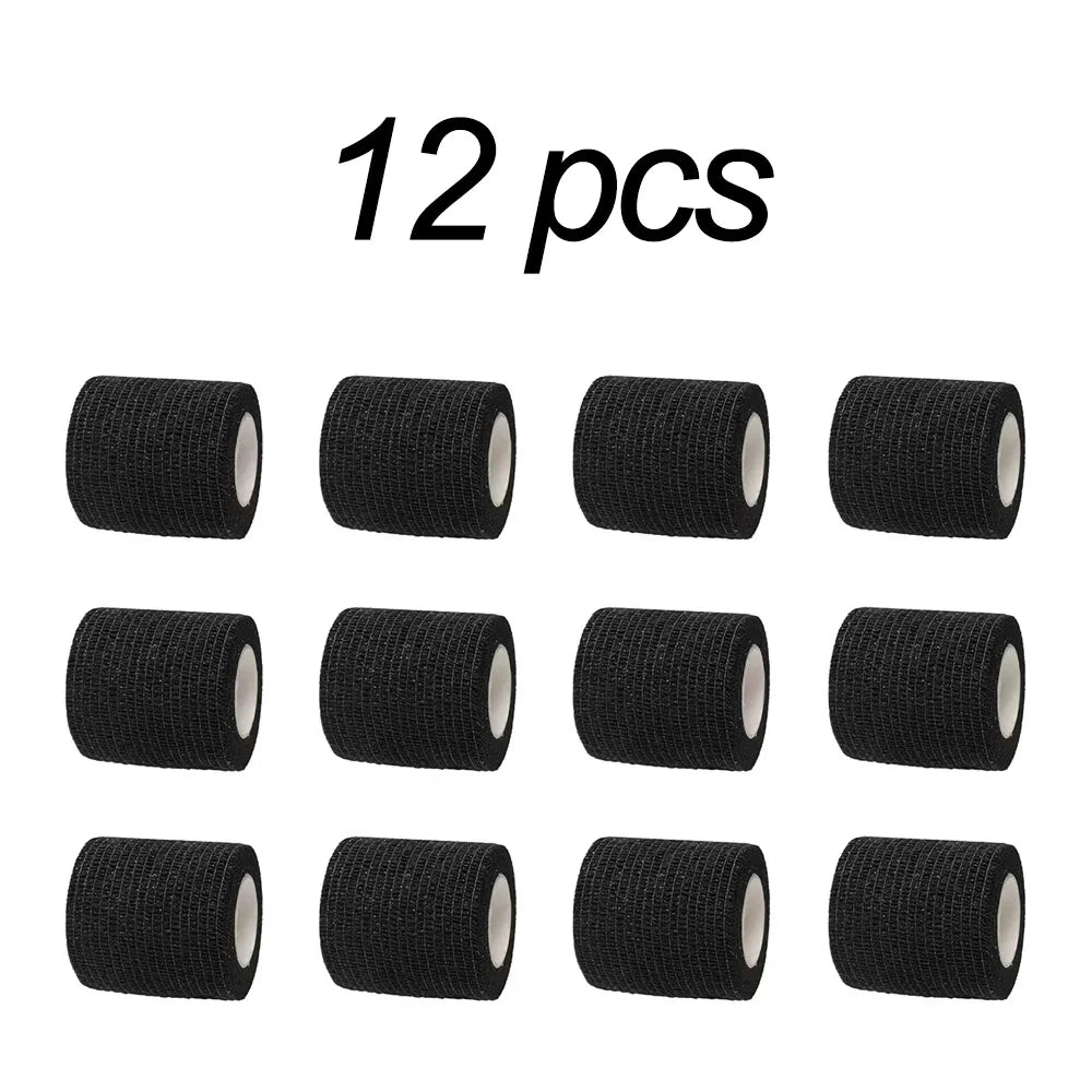 Elastic Sports Self-Adhesive Bandages | 12pcs Self-Sticking Compression Wraps for Fingers, Ankles, and Knees