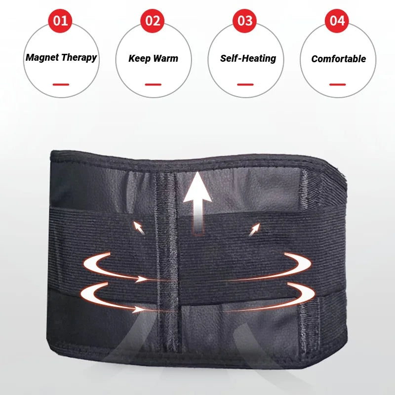 Magnetic Therapy Waist Support Belt | Self-Heating Adjustable Elastic Fabric for Lumbar Pain Relief