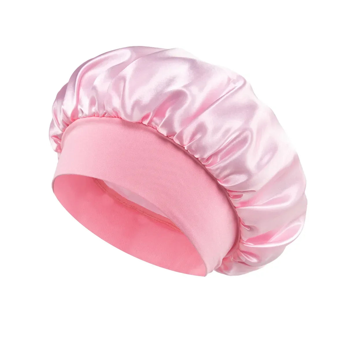 Women Satin Hair Bonnet | Solid Silk Sleeping Hat with Wide Brim and Soft Elastic Band