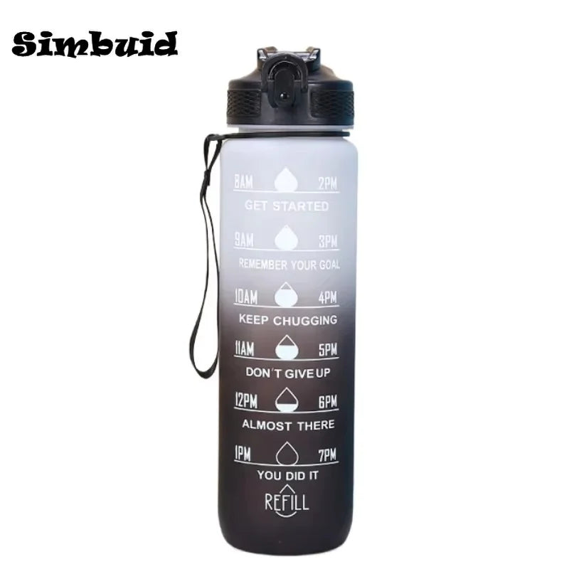 Gradient Color 1000ml Plastic Water Bottle | Leak-Proof Design for Fitness and Travel