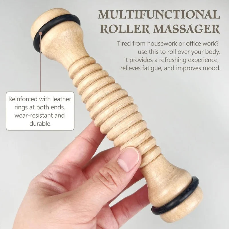 Foot Massager Roller | Wooden Design for Pressure Relief and Relaxation