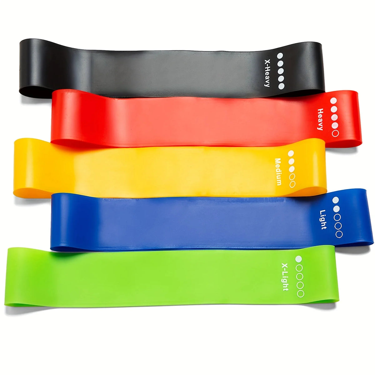 Resistance Band Set | 5-Piece Stackable Colorful Yoga and Fitness Trainer