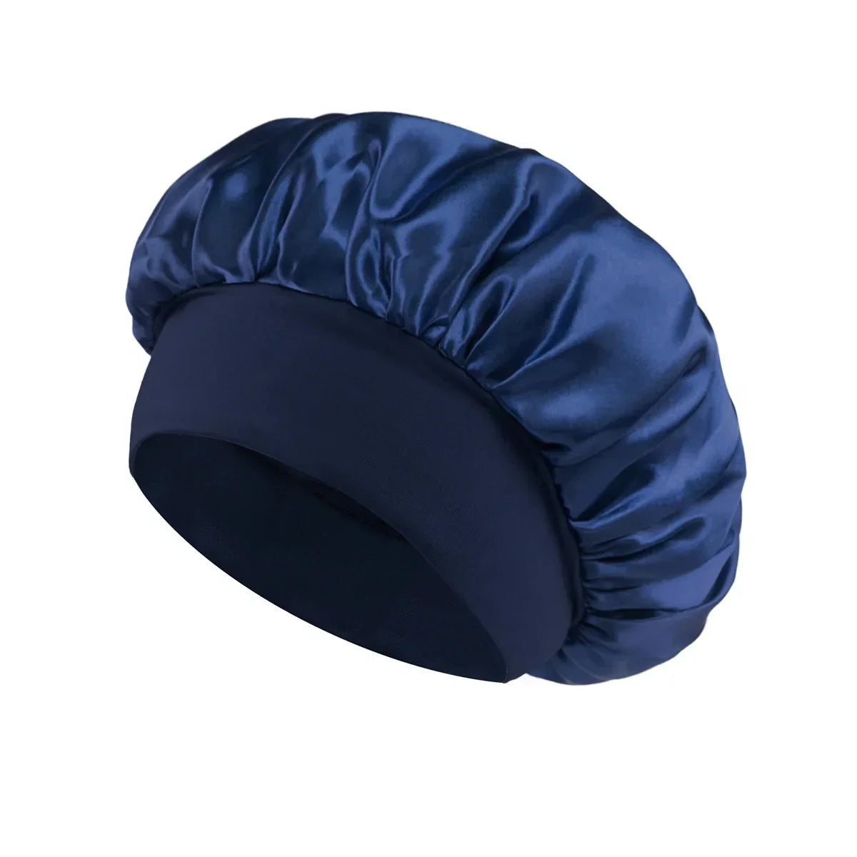 Women Satin Hair Bonnet | Solid Silk Sleeping Hat with Wide Brim and Soft Elastic Band