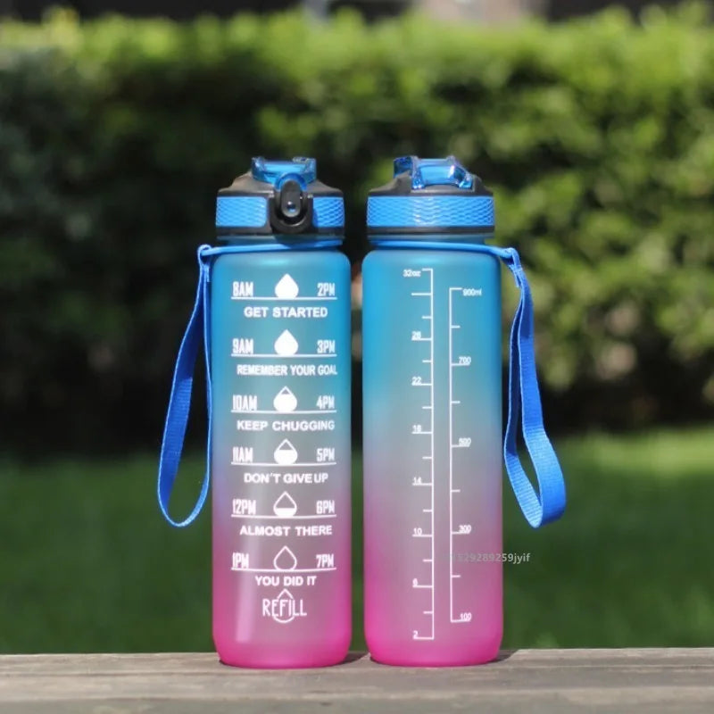 Gradient Color 1000ml Plastic Water Bottle | Leak-Proof Design for Fitness and Travel
