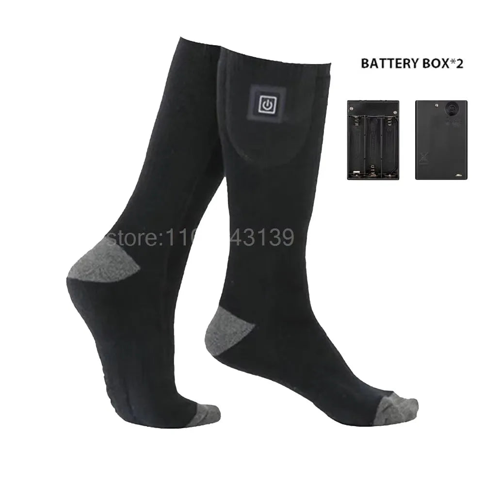Heated Socks | Electric Thermal Foot Warmers for Men and Women, Cotton, Adjustable Temperature