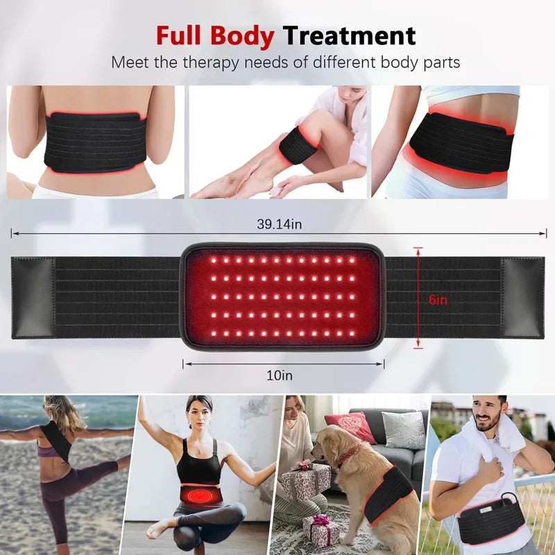 LED Infrared Heating Massage Belt | Non-Woven Lumbar Support for Muscle Relief