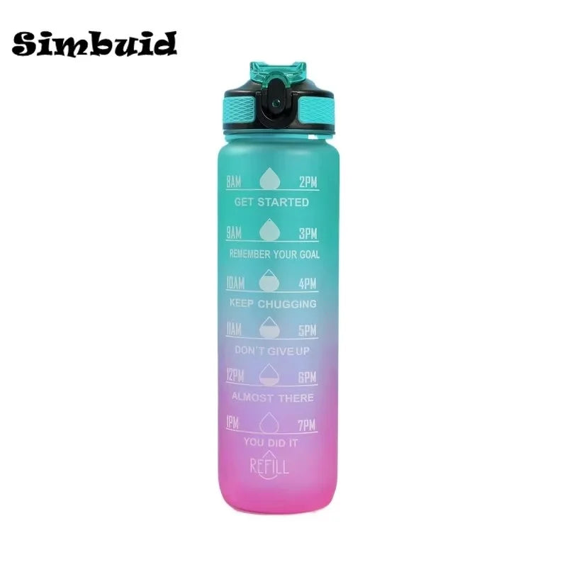 Gradient Color 1000ml Plastic Water Bottle | Leak-Proof Design for Fitness and Travel