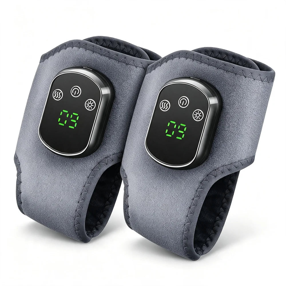 Red Light Ankle Brace | 5 Heat Levels, 3 Vibration Modes, 40 LEDs, Rechargeable