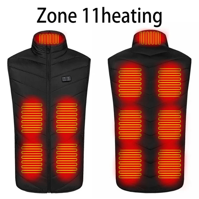 Men's USB Heated Vest | Thick Non-Woven Jacket for Winter Sports Hiking 5XL