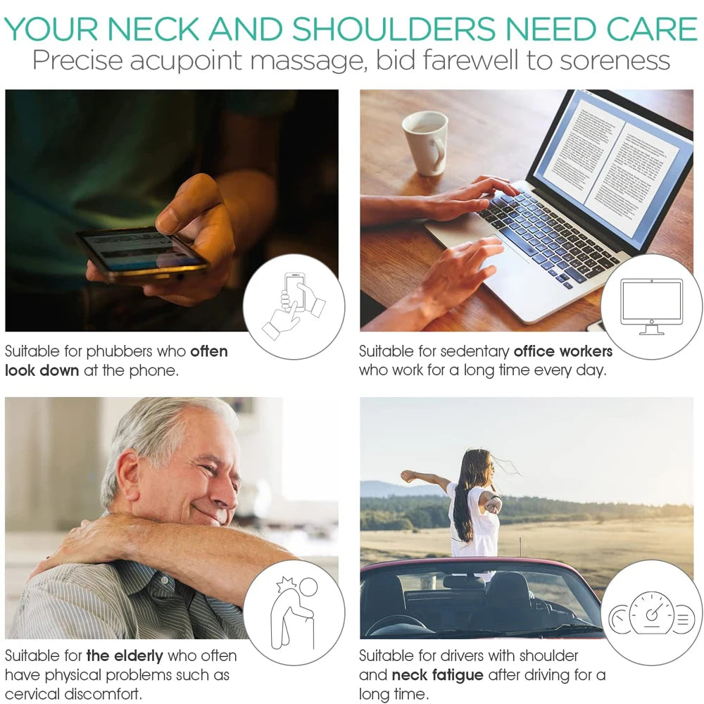 Neck Massager | Ergonomic Dual Trigger Point Design for Pain Relief, Lightweight & Portable