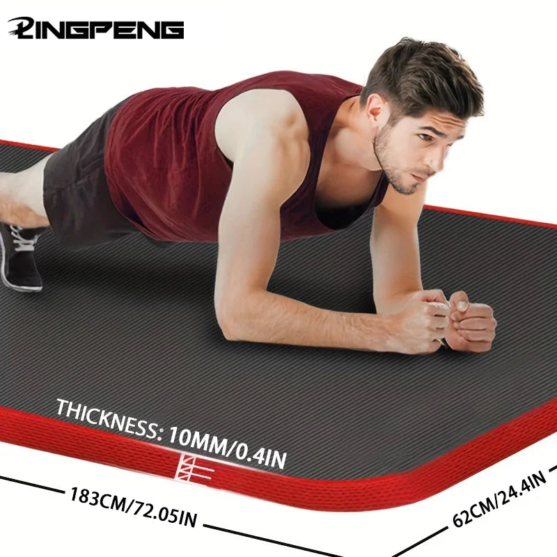 Yoga Mat | 10MM Extra Thick NBR Non-Slip Exercise Mat for Pilates and Fitness