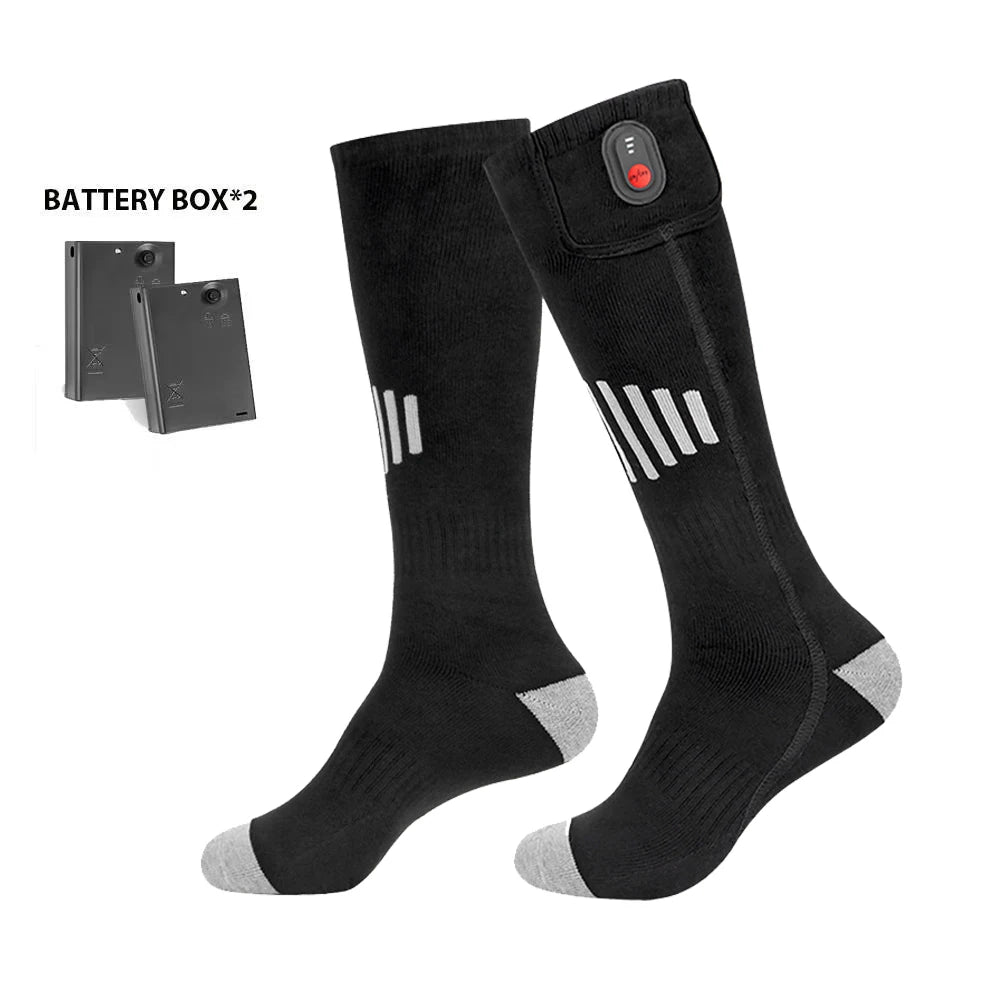 Heated Socks | Electric Thermal Foot Warmers for Men and Women, Cotton, Adjustable Temperature