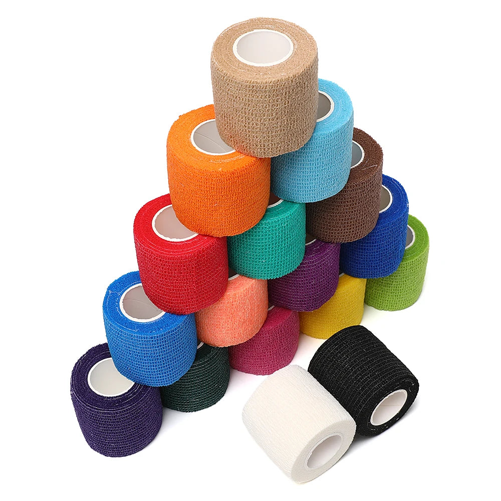 Elastic Sports Self-Adhesive Bandages | 12pcs Self-Sticking Compression Wraps for Fingers, Ankles, and Knees