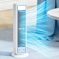 Mini Airs Conditioner Quiet Oscillating Standing/Lying Towers Fan Bladeless Floor Desk Fan Powerful Airs Cooler For Bedroom Home