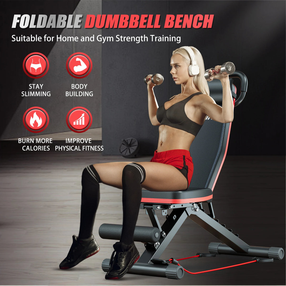14-in-1 Foldable Dumbbell Bench | Multi-Functional Weight Bench with 1000 lbs Capacity, 6 Adjustable Levels
