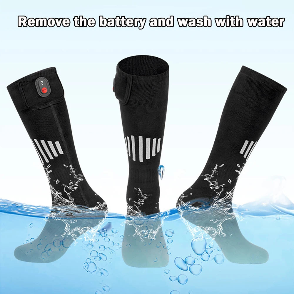 Heated Socks | Electric Thermal Foot Warmers for Men and Women, Cotton, Adjustable Temperature