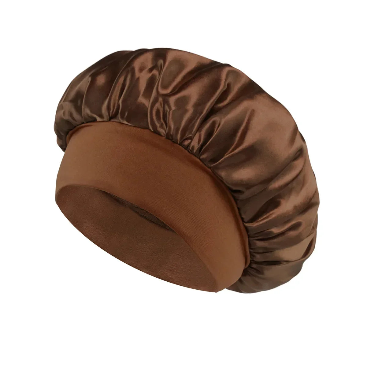 Women Satin Hair Bonnet | Solid Silk Sleeping Hat with Wide Brim and Soft Elastic Band