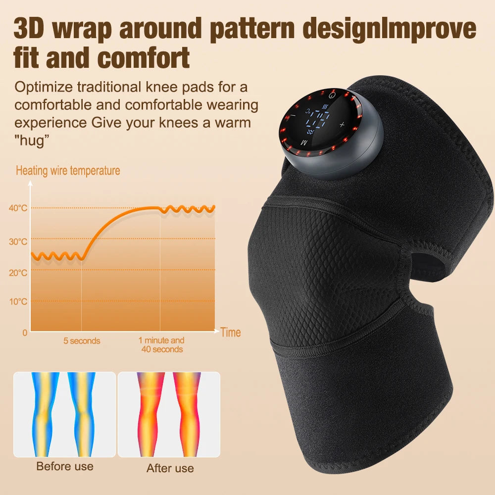 Heating Massage Knee Pad | Hot Compress for Muscle Relaxation and Blood Circulation