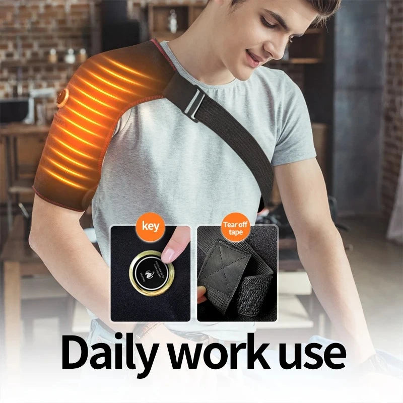 Electric Shoulder Massager | Heating Pad Vibration Support Belt for Fatigue Relief