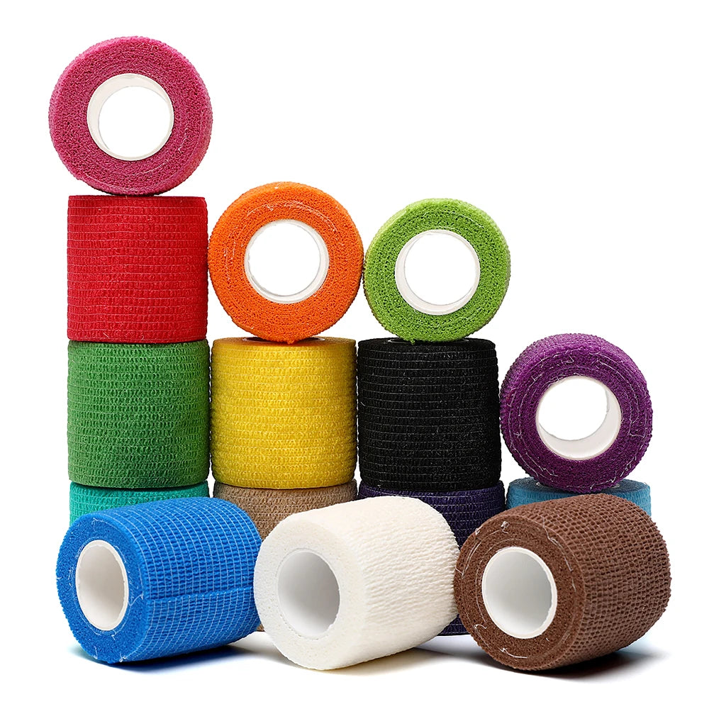 Elastic Sports Self-Adhesive Bandages | 12pcs Self-Sticking Compression Wraps for Fingers, Ankles, and Knees