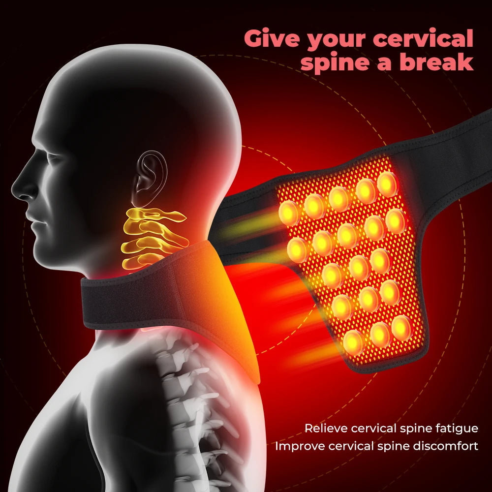 Heating Neck Protector | Magnetic Compression Sleeve for Bone Care Support