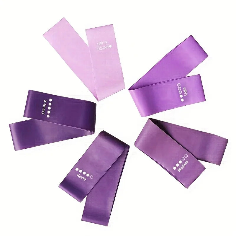 Resistance Band Set | 5-Piece Stackable Colorful Yoga and Fitness Trainer