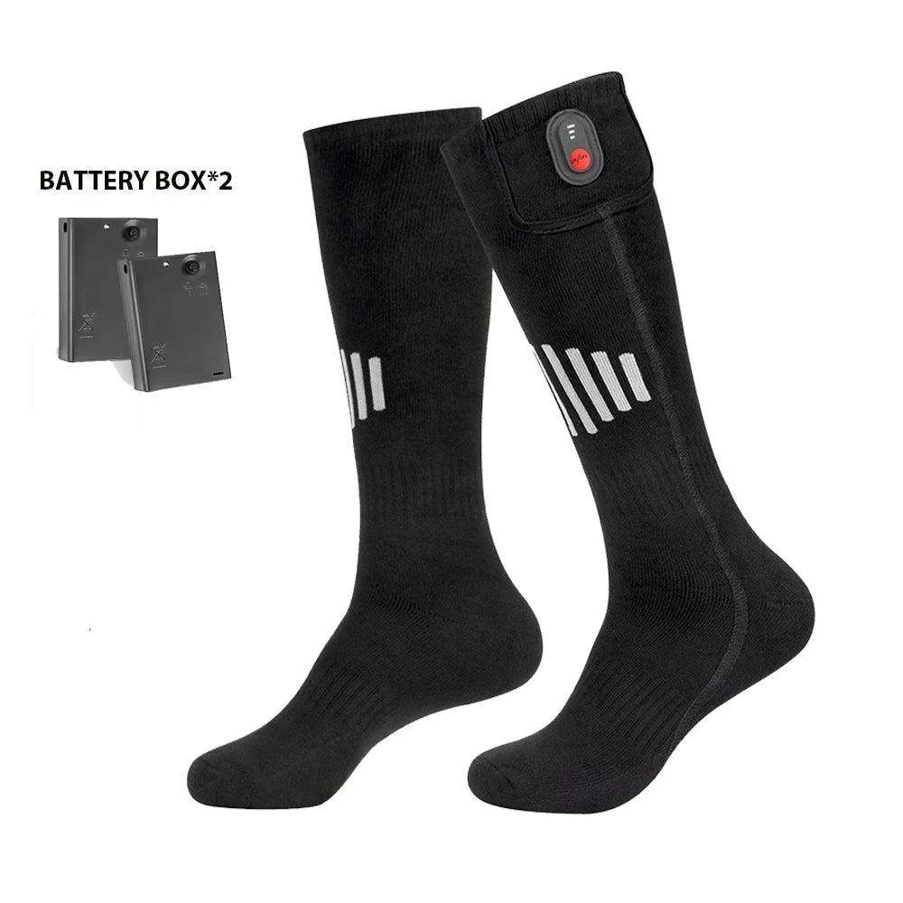 Heated Socks | Electric Thermal Foot Warmers for Men and Women, Cotton, Adjustable Temperature