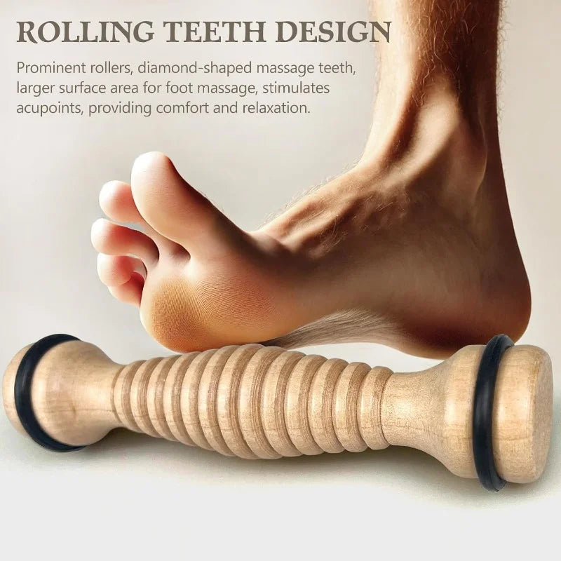 Foot Massager Roller | Wooden Design for Pressure Relief and Relaxation