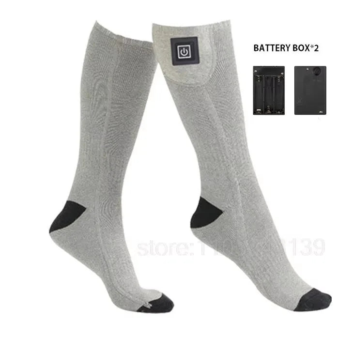 Heated Socks | Electric Thermal Foot Warmers for Men and Women, Cotton, Adjustable Temperature