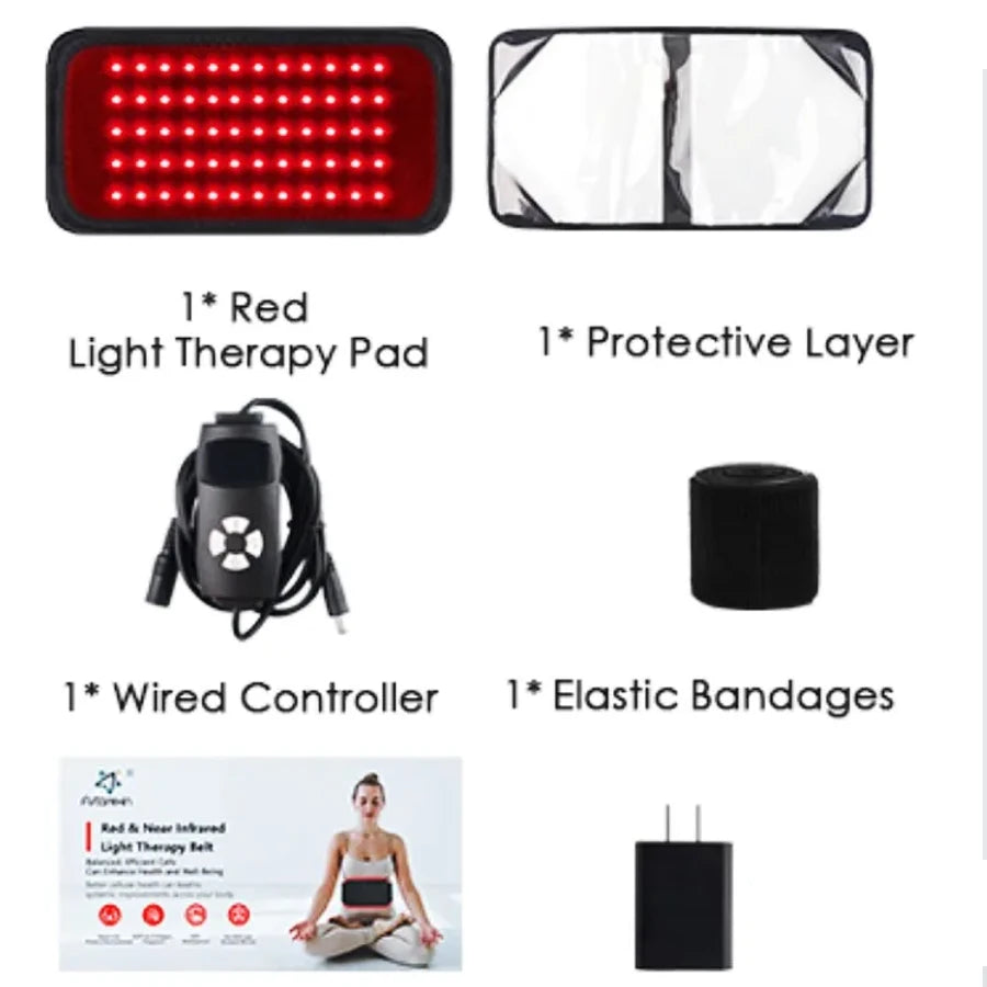LED Infrared Heating Massage Belt | Non-Woven Lumbar Support for Muscle Relief