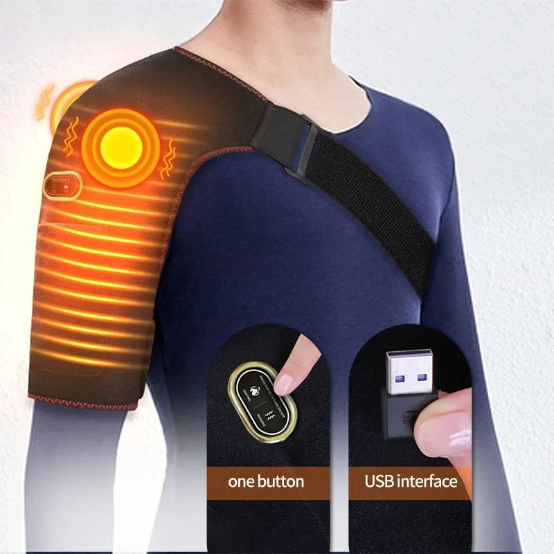 Electric Shoulder Massager | Heating Pad Vibration Support Belt for Fatigue Relief