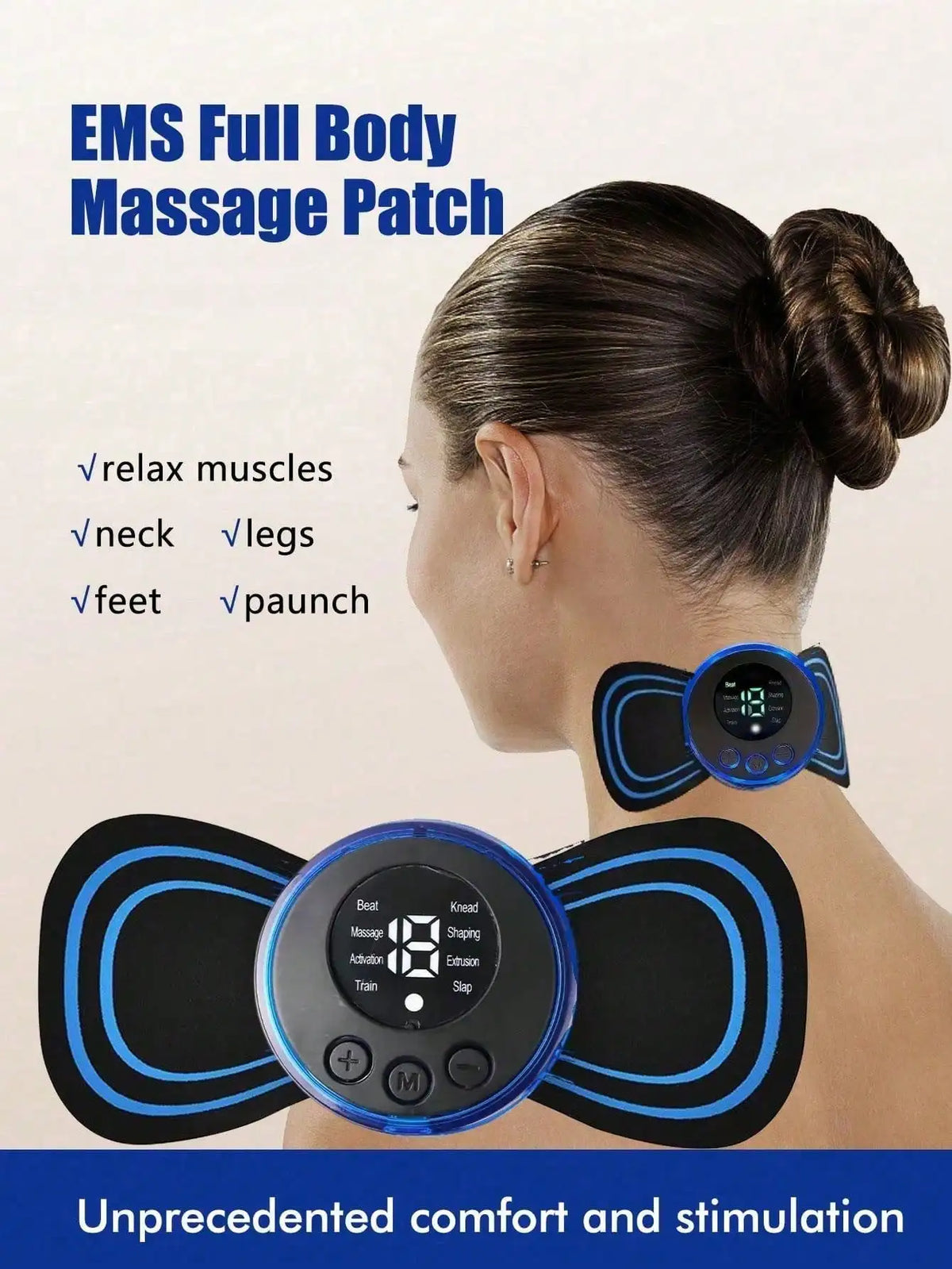 Electric Neck Massage Pads | EMS Micro Current Relief for Shoulder and Neck Tension