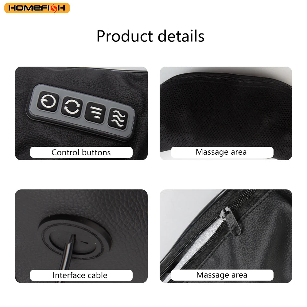 Shiatsu Neck and Shoulder Massager | Deep Kneading Electric Pillow with Infrared Heat