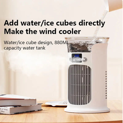 Mini Portable USB Air Conditioner Fan | Humidifier with Water Mist and Night Lamp