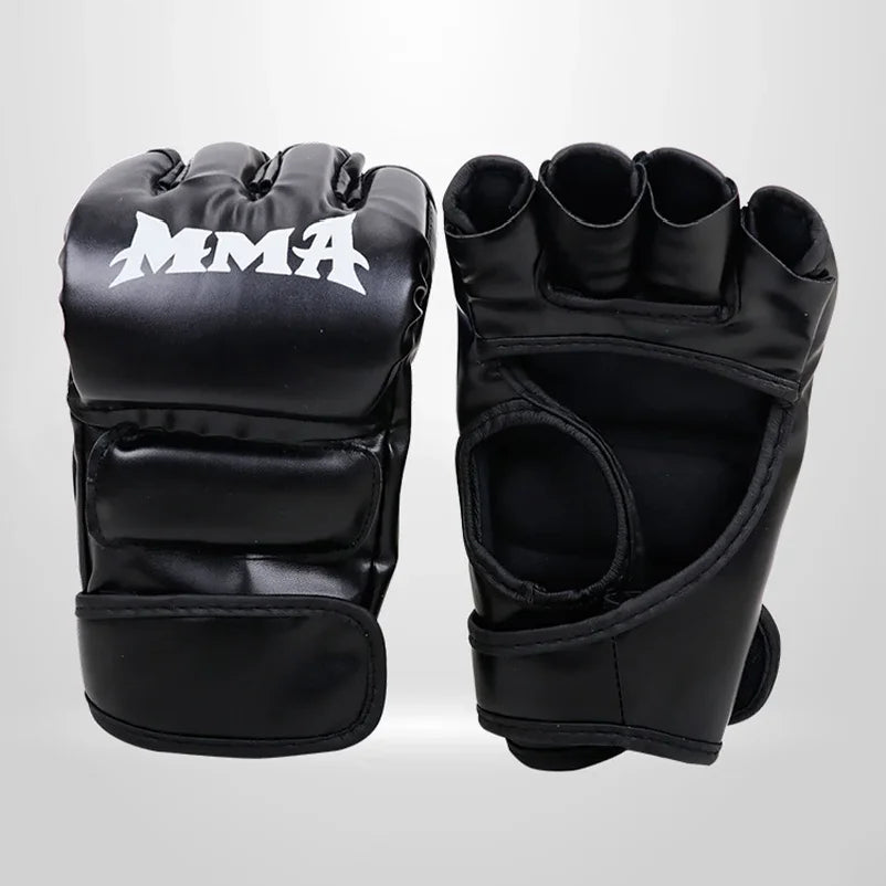 Boxing Training Gloves | Half Finger PU Leather for Sanda and UFC Practice