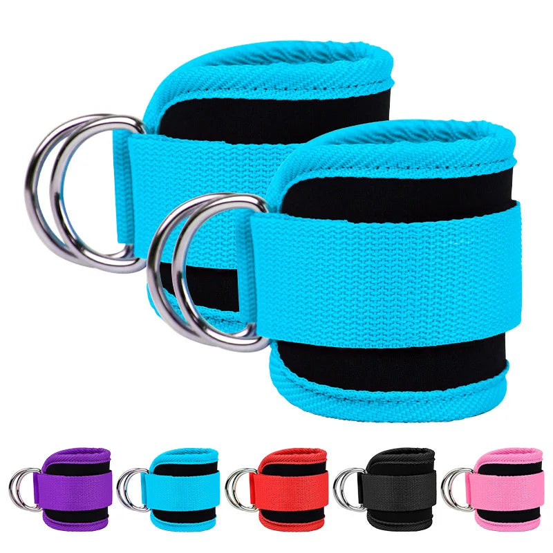 Ankle Straps for Strength Training | Adjustable Neoprene Padded Cuffs for Leg Support