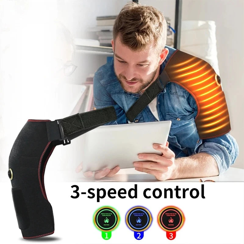 Electric Shoulder Massager | Heating Pad Vibration Support Belt for Fatigue Relief