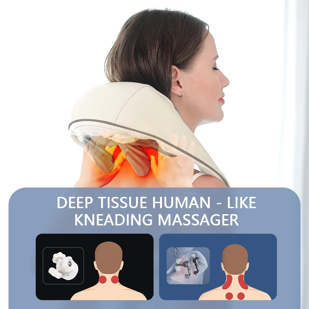 Neck And Shoulder Massager | Wireless Composite Material Massage Shawl