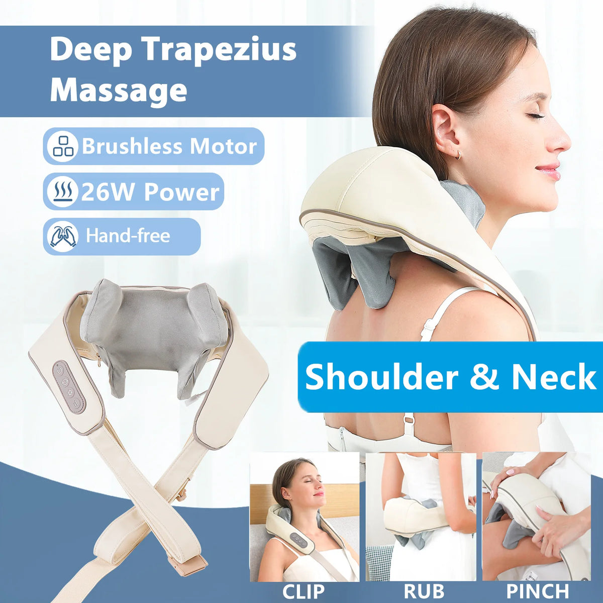 Neck And Shoulder Massager | Wireless Composite Material Massage Shawl