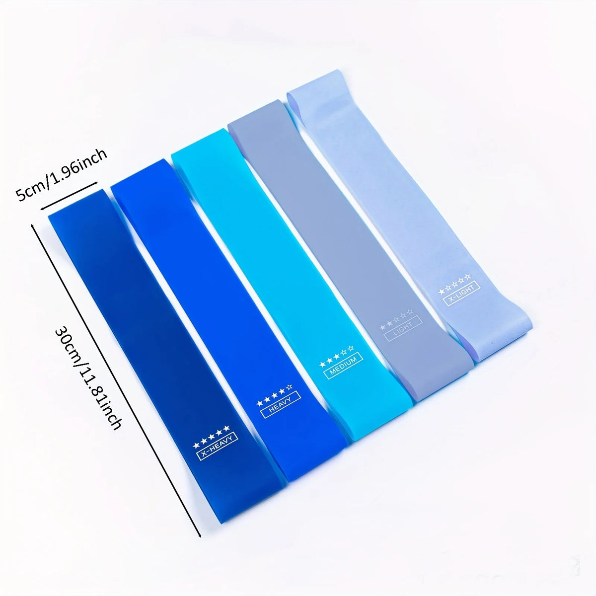 Resistance Band Set | 5-Piece Stackable Colorful Yoga and Fitness Trainer