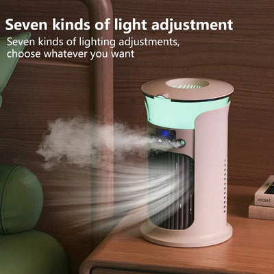 Mini Portable USB Air Conditioner Fan | Humidifier with Water Mist and Night Lamp